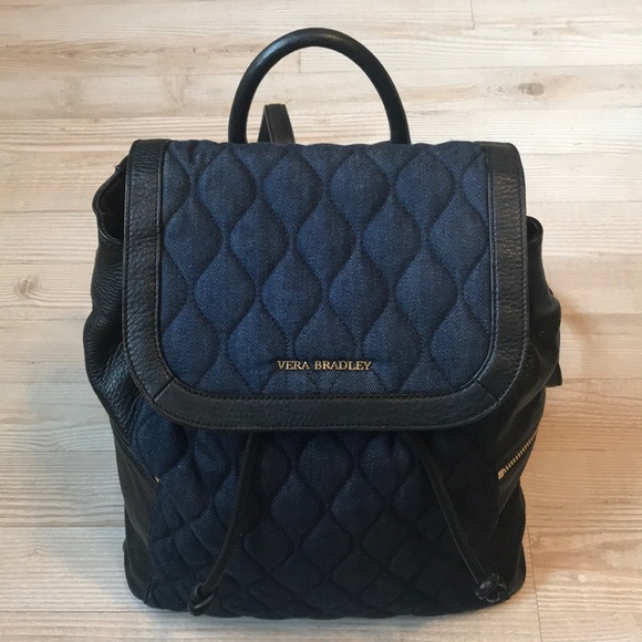 Vera Bradley Handbags - Vera Bradley denim and leather Backpack